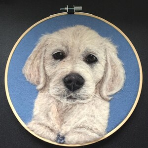 Custom dog portrait from photo. Needle felted personalized gift for pet lovers, pet loss gift, memorial dog portrait, realistic commission