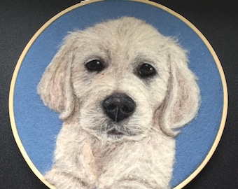 Custom dog portrait from photo. Needle felted personalized gift for pet lovers, pet loss gift, memorial dog portrait, realistic commission