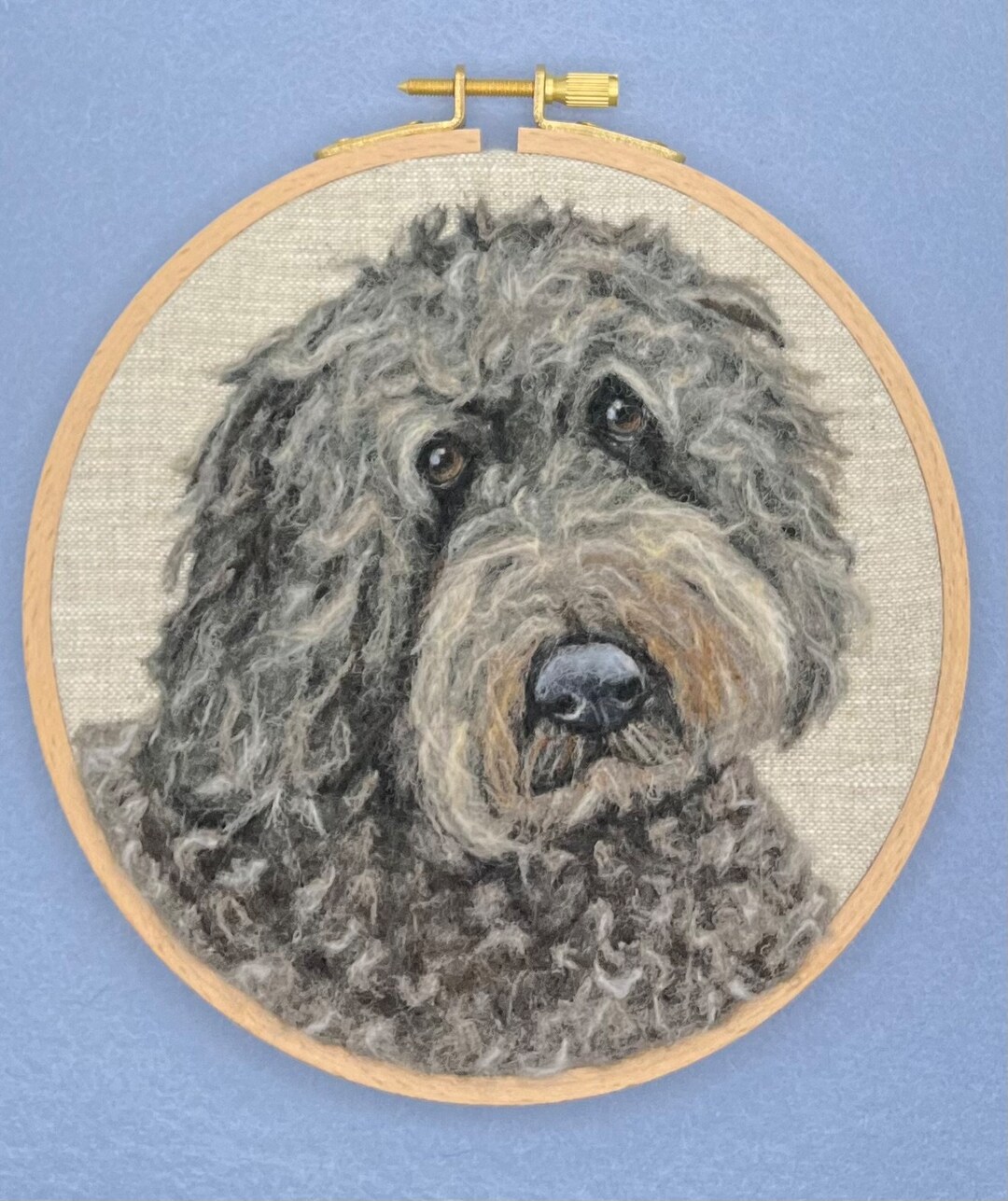 Custom Needle Felted Dog Portrait From Photo. Personalized Gift for Pet