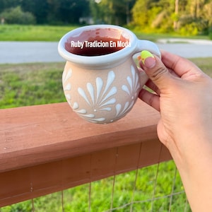 Jarritos de arcilla | Tazas Mexicanas de Ceramica | Mexican Cups | Clay Mexican Cups | Floral Cups | Artional Cups | Hand-Painted Clay Mugs|