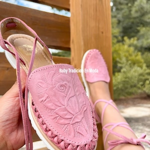 Huaraches Sofia hechos a mano con cordones / Huaraches Sofia cincelados con cordones Hippie Vintage / Huaraches con hebilla / Zapatos mexicanos / Sandalias artesanales