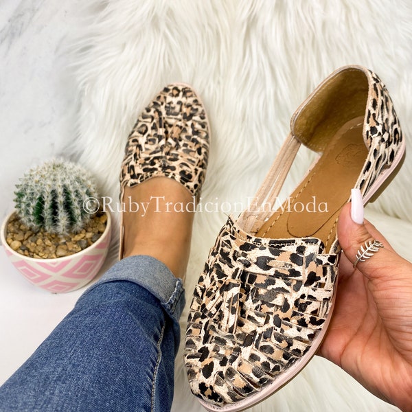 Leopard Huaraches | Animal Print Huaraches |Leopardo Huaraches | Mexican Sandals| Hippie Vintage Style |Huaraches Mexicanos| Leather