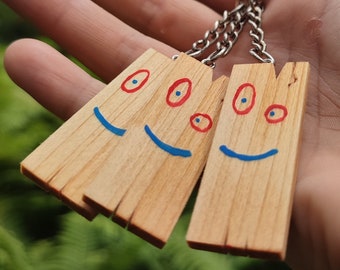 Plank (keychain) - Ed Edd and Eddy/Cartoon Network inspired woodcarving/pendant