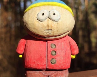 Cartman (hand carved and painted wooden toy / sculpture)