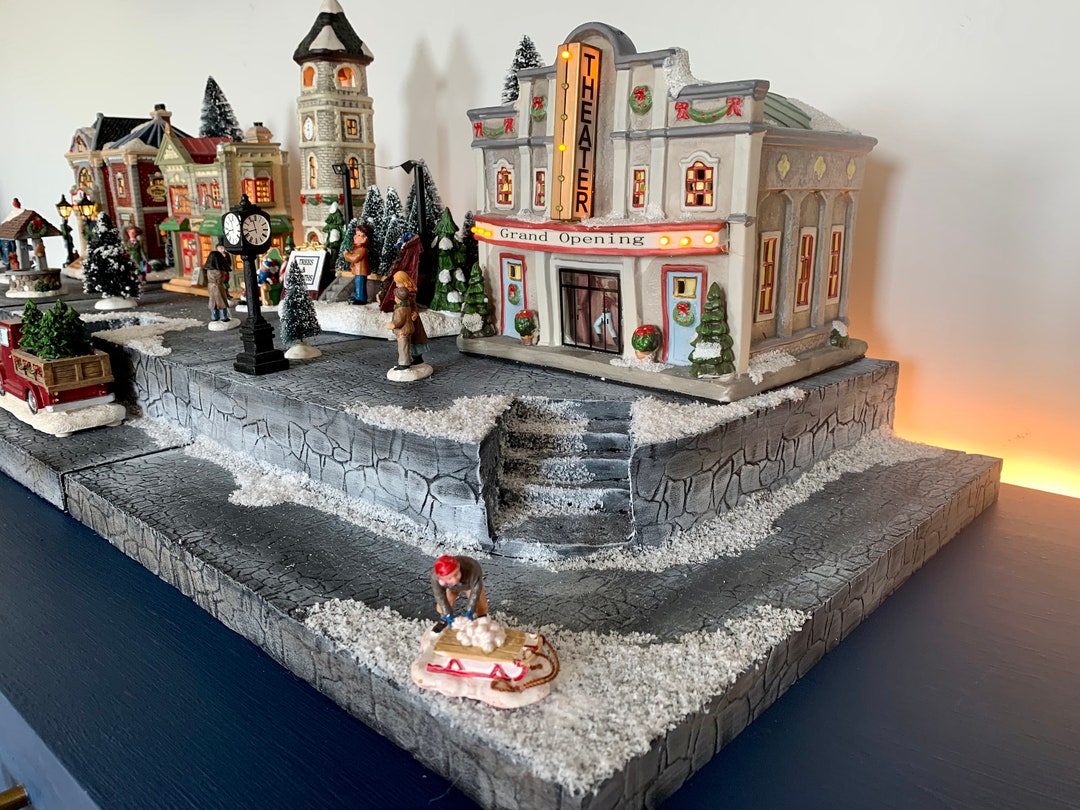 3piece Christmas Village Display Platform Department 56 Lemax Dickens Etsy