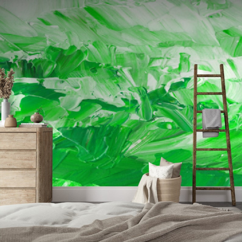 Green Paint Wallpaper Paste the Wall Silk Paste the Wall Etsy