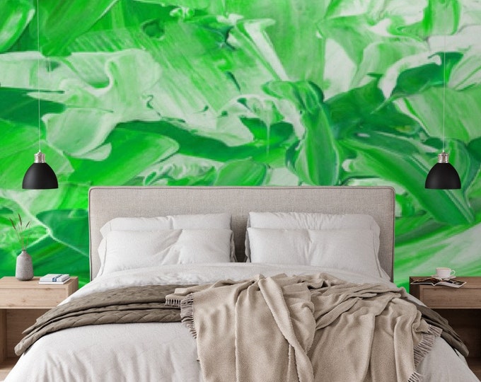 Green Paint Wallpaper Paste the Wall Silk Paste the Wall Etsy