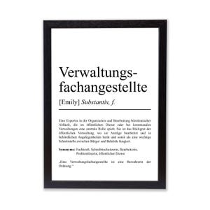 Verwaltungsfachangestellte Definition Poster personalisierbar mit Namen Beruf Poster Beamtin Geschenk Einzug Geburtstag Geschenk Beamtin