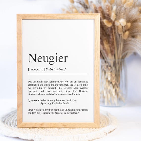 Neugier Definition Poster Emotion Wanddeko Geschenk fr Sie Umzug  Spirituelles Poster fr Zuhause Spruchposter ausdruckbar - Etsy.de