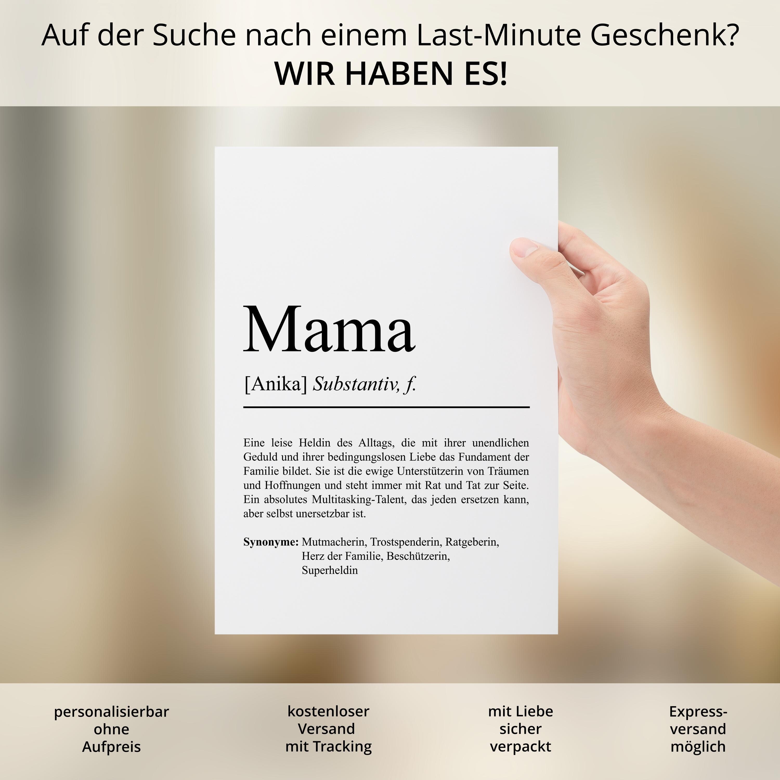 Mama Definition Poster Personalisierbar Mit Namen Poster Geschenk