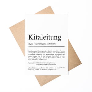 Kitaleitung Definition A6 Karte personalisierbar mit Namen Beruf Grußkarte Kitaleitung Geschenk Geburtstag Kitaleitung Postkarte
