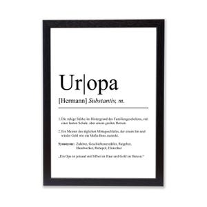 Uropa Definition Poster personalisierbar mit Namen Poster Geschenk Uropa Einzug Geschenk Uropa personalisierbar Poster ungerahmt