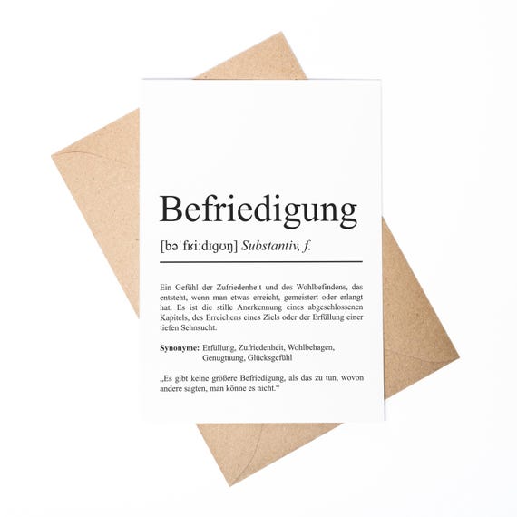 Befriedigung Definition Karte personaliserbar Emotionen Mutmacher Karte  Spirituelle Karte Motivationskarte - Etsy.de