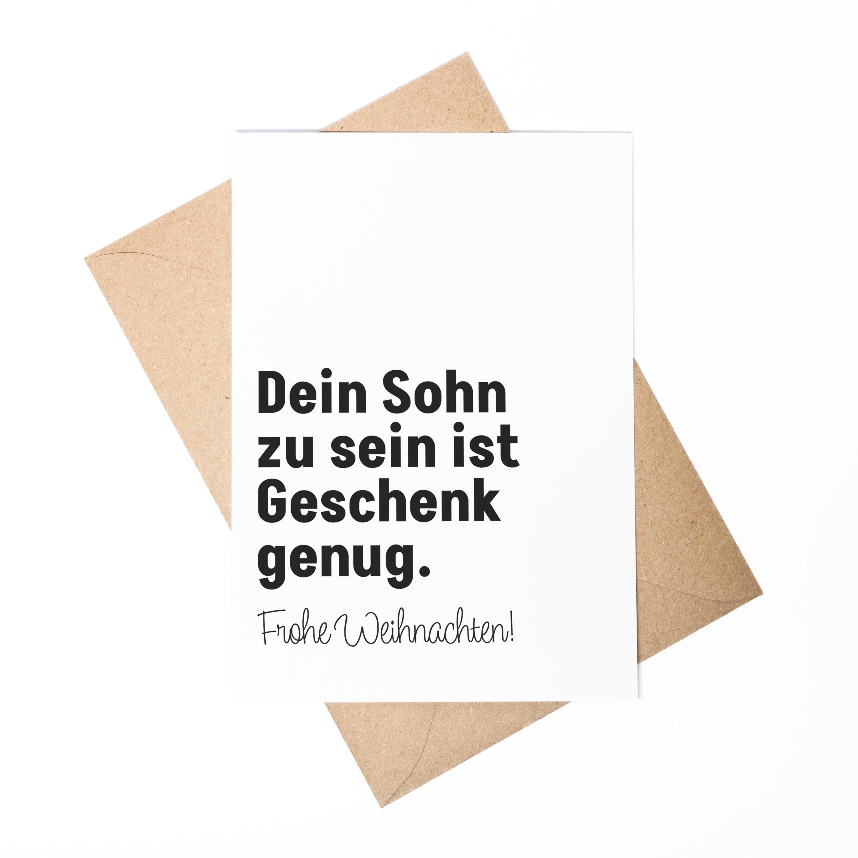 Künstlerische Grußkarte Mit Umschlag Klassische Weihnachtskarte Für Den Sohn - 9 X 6 Cm, Mit Umschlag, Von Kingfisher Grußkarte Weihnachten