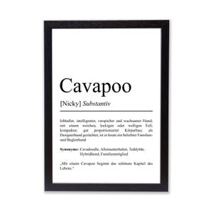 Cavapoo Definition Poster personalisierbar mit Name Hunde Rasse Poster Geschenk Hundebesitzer Einzug Geburtstag Geschenk