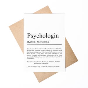 Psychologin Definition A6 Karte personalisierbar mit Namen Beruf Grußkarte Psychologin Geschenk Geburtstag Psychologin Klappkarte