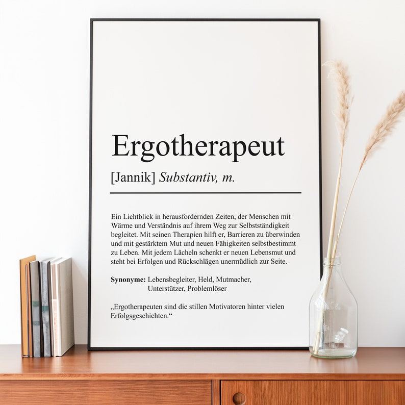 Ergotherapeutin Definition Poster personalisierbar mit Namen Beruf Poster Ergotherapeutin Geschenk Einzug Geburtstag Ergotherapeutin Bild 7