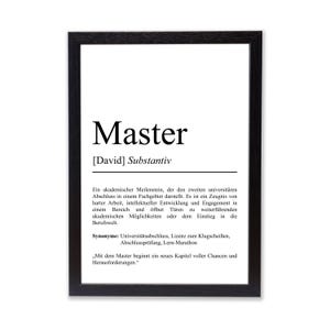 Master Definition Poster personalisierbar mit Namen Abschluss Poster Master Geschenk zum Abschluss Geschenk Master Poster Definition