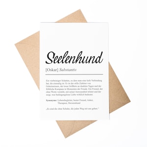 Seelenhund Definition Karte personalisierbar mit Name Hund Grußkarte Geschenk Hundebesitzer Karte Geburtstag Geschenk Hundeliebhaber