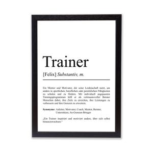 Trainer Definition Poster personalisierbar mit Namen Beruf Poster Trainer Geschenk Einzug Geburtstag Geschenk Trainer Poster Beruf