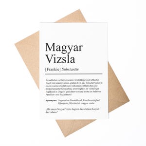 Magyar Viszla Definition Karte personalisierbar mit Name Hunde Rasse Grußkarte Geschenk Hundebesitzer Karte Geburtstag Geschenk
