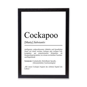 Cockapoo Definition Poster personalisierbar mit Name Hunde Rasse Poster Geschenk Hundebesitzer Einzug Geburtstag Geschenk