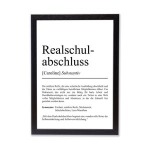 Realschulabschluss Definition Poster personalisierbar mit Namen Abschluss Poster Geschenk zum Abschluss Realschule Geschenk Abschluss Poster