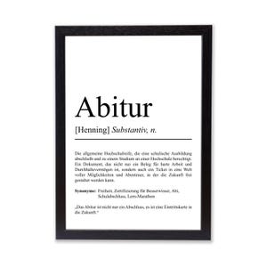 Abitur Definition Poster personalisierbar mit Namen Abschluss Poster Abitur Geschenk zum Abschluss Geschenk Abitur Poster Definition