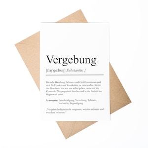 Vergebung Definition Karte personaliserbar Emotionen Mutmacher Karte Spirituelle Karte Motivationskarte