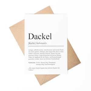 Dackel Definition Karte personalisierbar mit Name Hunde Rasse Grußkarte Geschenk Hundebesitzer Karte Geburtstag Geschenk