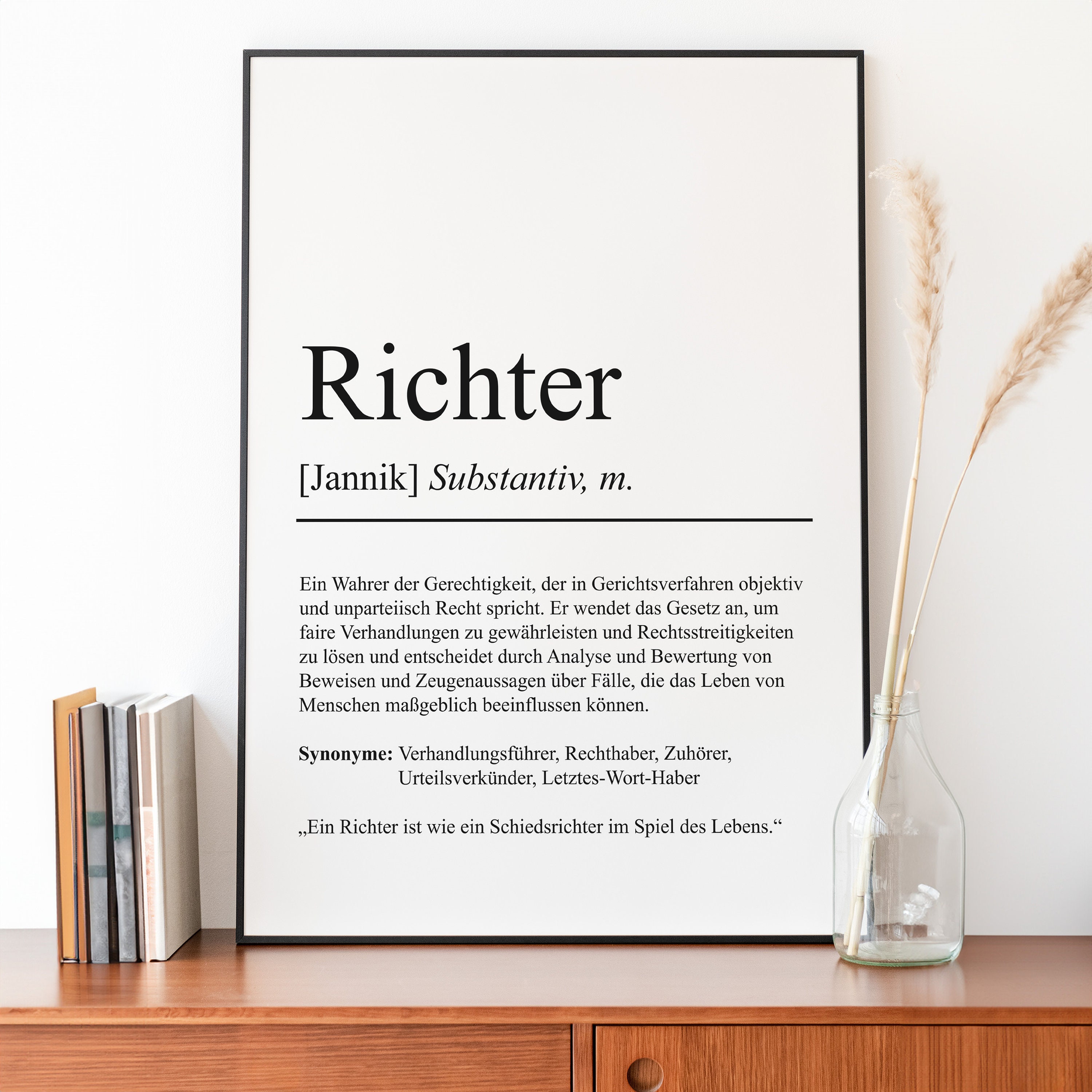 Richter Definition Poster personalisierbar mit Namen Beruf Poster