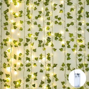 Artificial Ivy Vines Leaves Greenery Garland Boho Chic Décor Fake Faux Plant with fairy lights