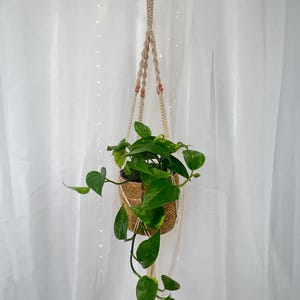 Perlen geknüpfte Makramee Blumentopfampe für drinnen ~1,2m Boho Chic Deko Hausgarten