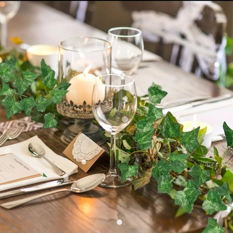 Artificial Ivy Vines Leaves Greenery Garland Boho Chic Décor Fake Faux Plant table decoration