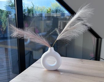 Weiße schicke Donut-förmige Vase Boho Chic-Dekor