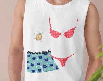 Front and Back prints Fun Playful Unisex Barnard Tank: Summer Vibes, Beach Wear, Casual Outfit, Graphic Tee, Gift for Beach Lovers