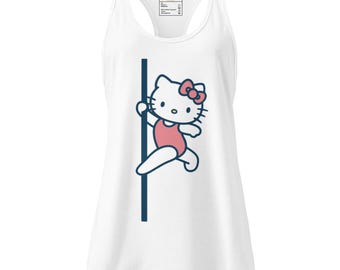 Kawaii Pole Dance Women’s fitted racerback tank top