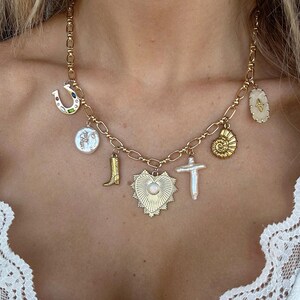 Coastal Cowgirl Charm Necklace | Boho Western Coastal Ocean Beachy Summer Vintage Gold Jewelry 18K plated tarnish resistant handmade