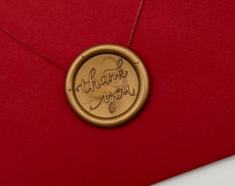 Handmade "Thank You" Wax Seal Stickers: Self-Adhesive Invitation Seals