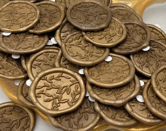 Olive Vine-waszegels: zelfklevende botanische envelopzegels