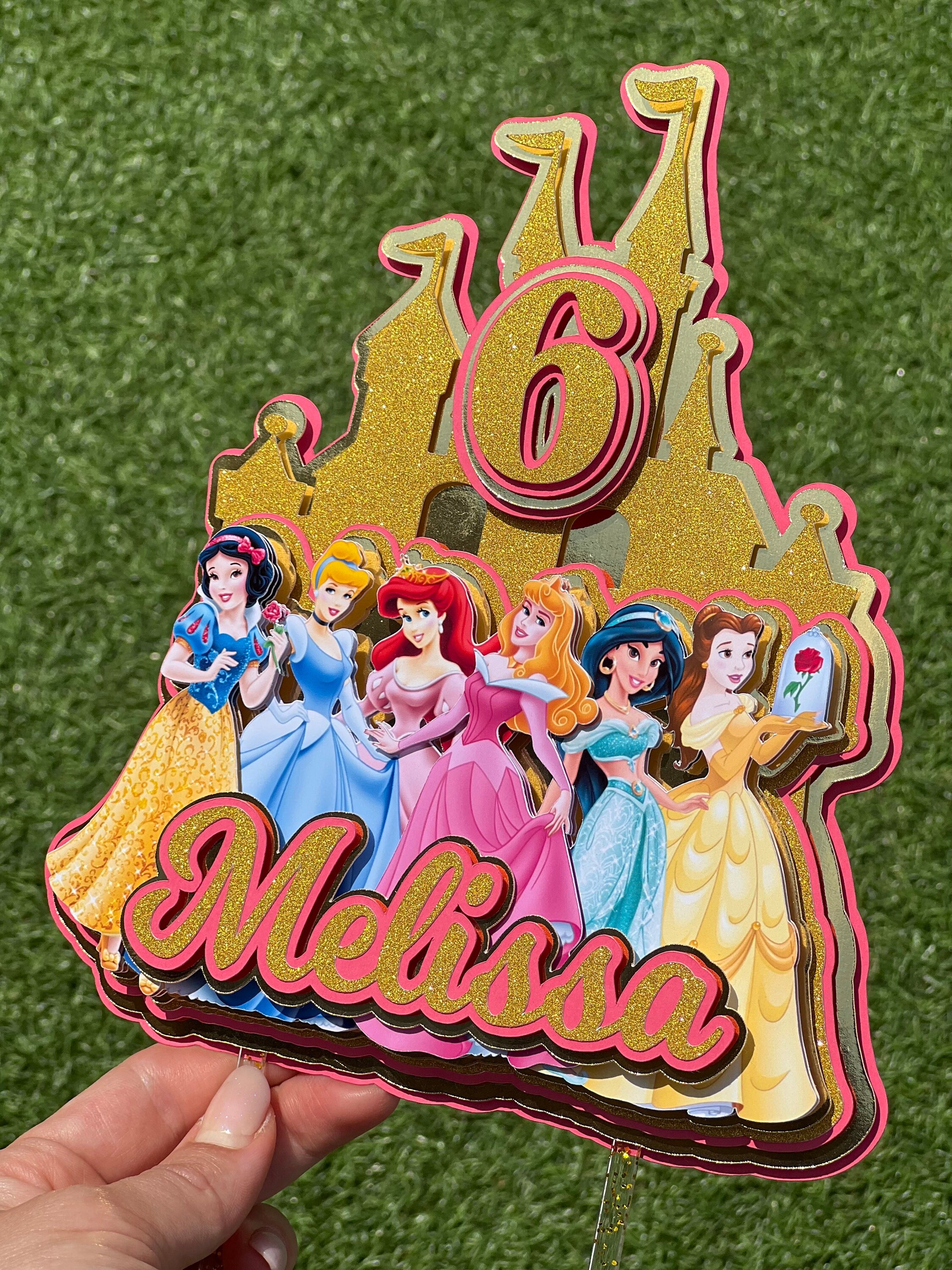 Disney Princess Cake Topper 3D, Party Decoration, Girls Birthday Party ...
