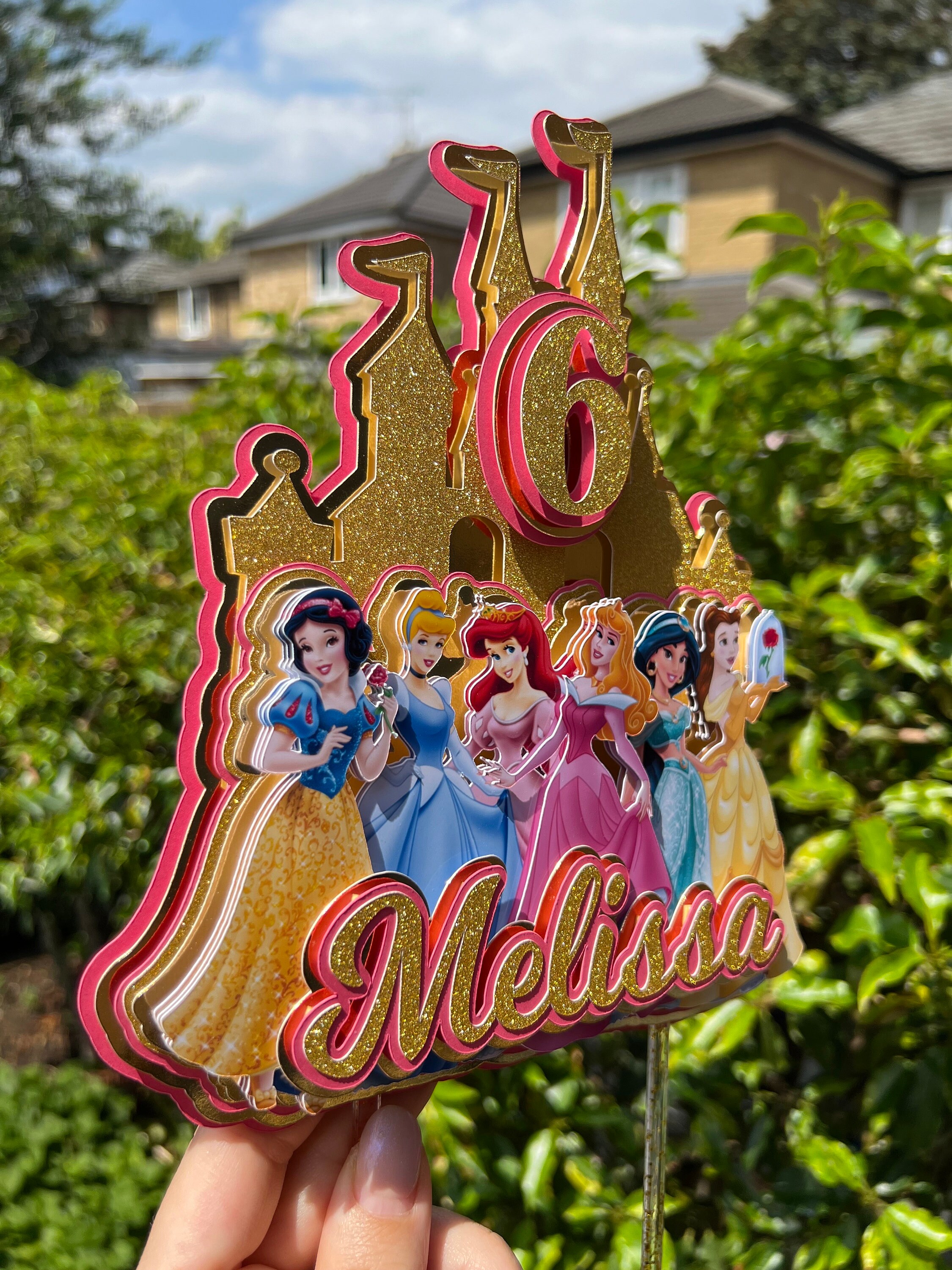 Disney Princess Cake Topper 3D, Party Decoration, Girls Birthday Party ...