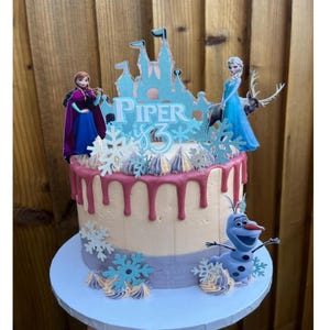 3D-bevroren caketopper, Elsa-fanfeestdecoratie, verjaardagsfeestje meisjes, uniek middelpunt afbeelding 15