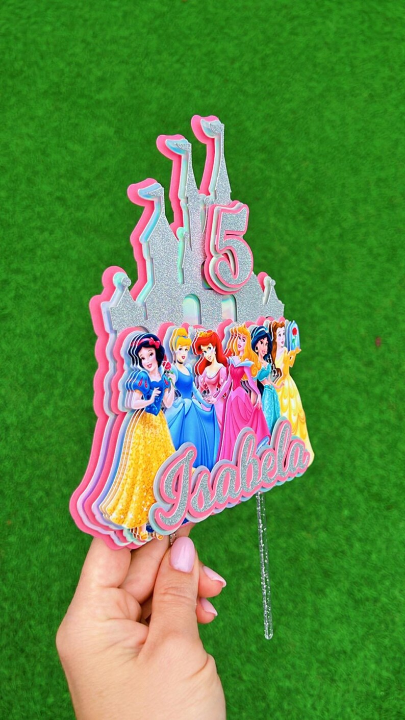 Disney Princess Cake Topper 3D, Party Decoration, Girls Birthday Party ...