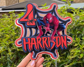 Adorno para tarta de cumpleaños de Spider-Man: Decoración personalizada para fiestas