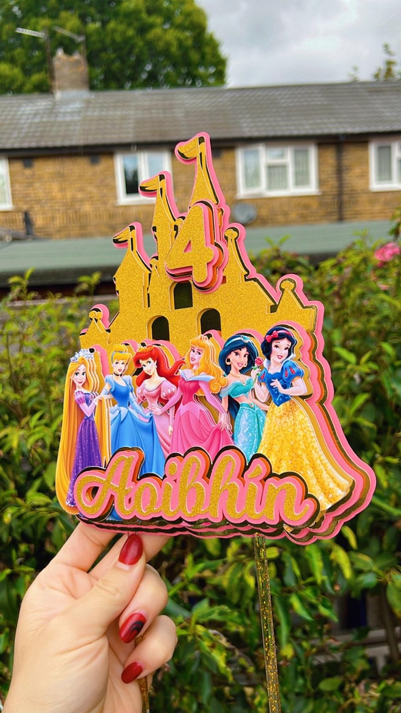 Disney Princess Cake Topper 3D, Party Decoration, Girls Birthday Party ...