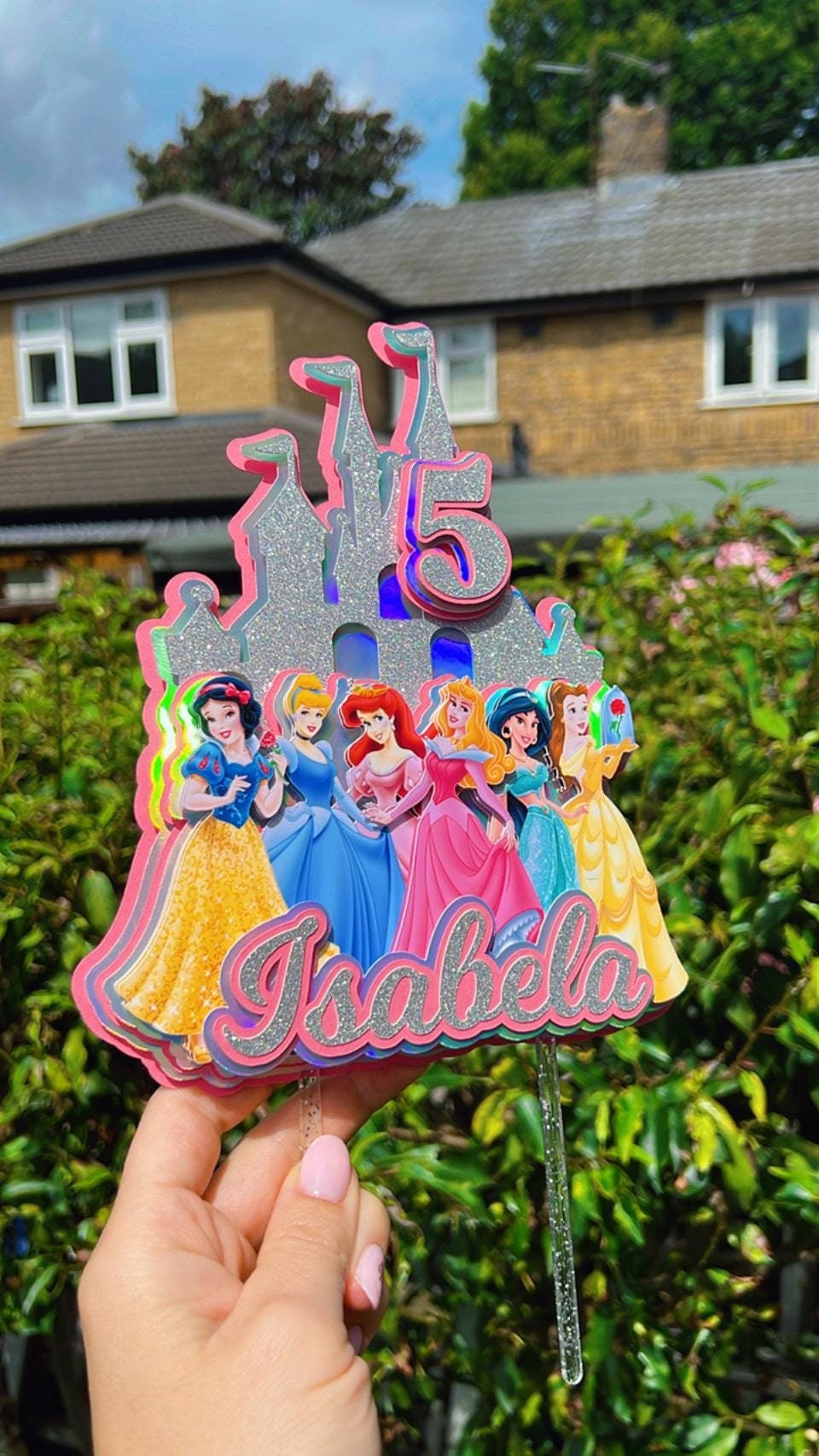 Disney princess cake topper 3D, party decoration, girls birthday party, unique centerpiece