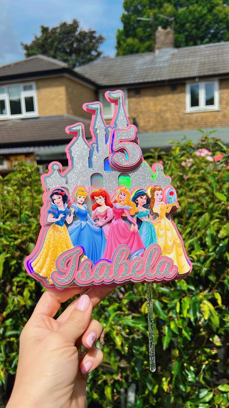 Disney Princess Cake Topper 3D, Party Decoration, Girls Birthday Party ...