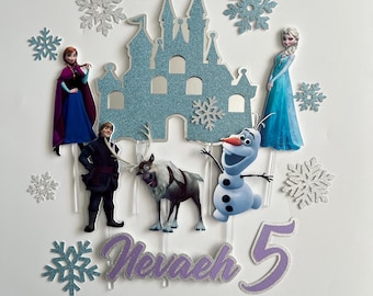 Frozen cake topper 3D, Elsa fan party decoration, girls birthday party, unique centerpiece