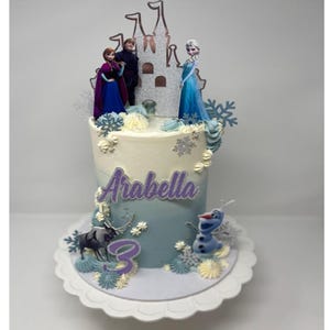 3D-bevroren caketopper, Elsa-fanfeestdecoratie, verjaardagsfeestje meisjes, uniek middelpunt afbeelding 13